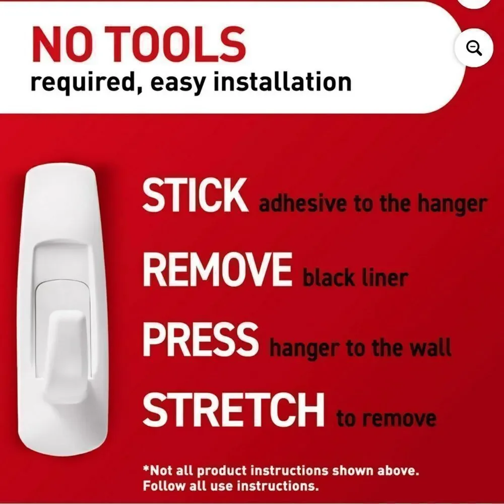 New! Command Large Utility Hooks 6 Hooks & 12 Command Strips Holds 5 lbs NIB
